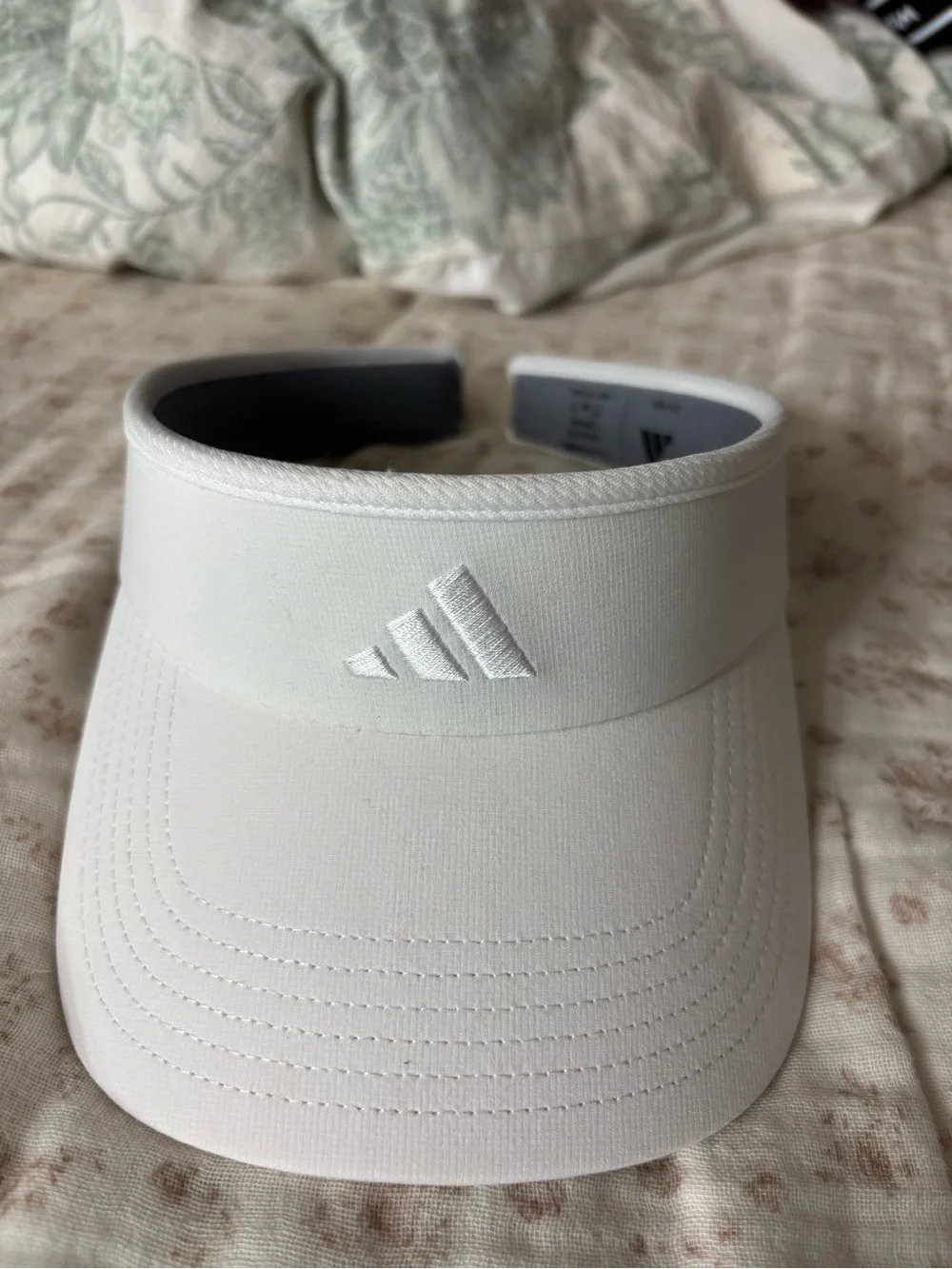 adidas White Sun Visor with Tonal Logo